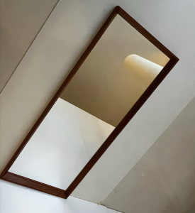 miroir ancien bord toit en bois vintage boutique de caroline