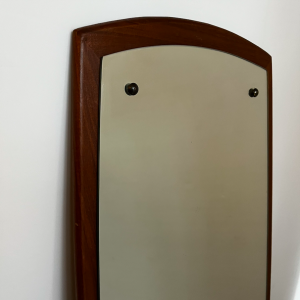 miroir vintage scandinave vertical en teck