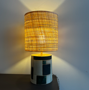 lampe à poser ceramique aster caucine valentin abat jour jute