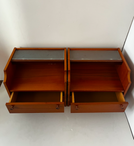 paire de tables de chevet en teck vintage paris boutique tiroirs