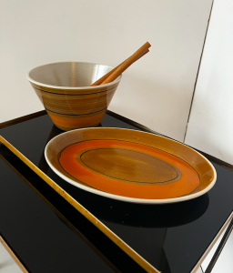 plat ocre orange vintage palerme pornic et saladier