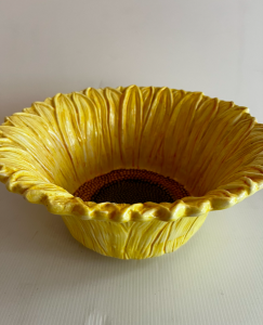 saladier fleur jaune tournesol vintage brocante paris