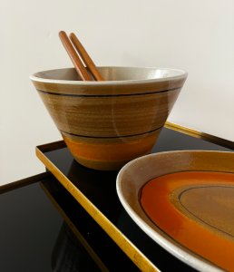 saladier plat orange terracotta pornic palerme couverts bois zoom