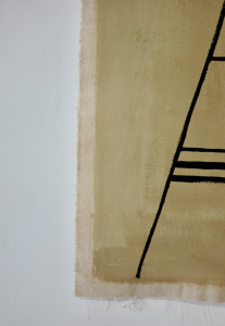 tenturemurale nile I ecru ligne noire serigraphie avrandinis detail