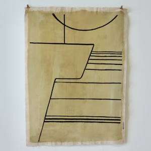 tenturemurale nile I ecru ligne noire serigraphie avrandinis galerie artiste marseille