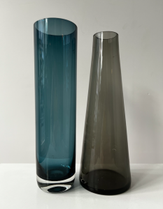 vase verre italie danois bleu gris