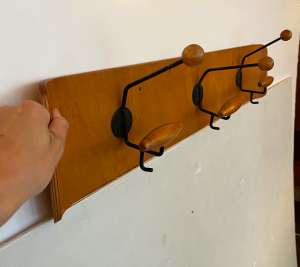 porte manteau mural patere vintage bois metal
