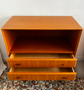 meuble buffet de rangement en teck bois miel clair scandinave lartetlafacon paris17 rue nollet la boutique de caroline maisonnordik