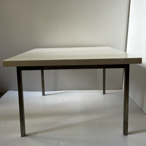 table basse carré metal marbre florence knoll style 1970 face