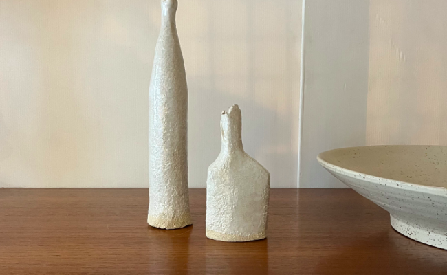 Flacon / bouteille grès et raku Agnès Beurel