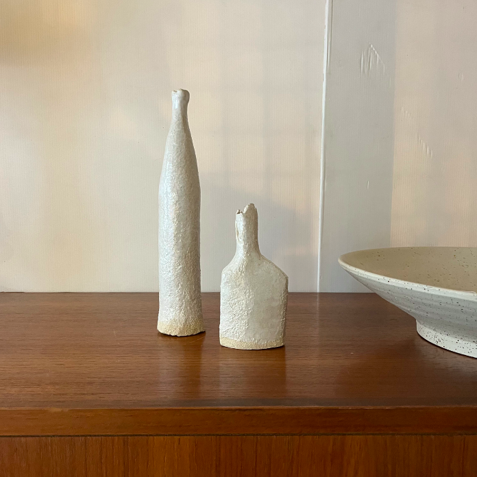 Flacon / bouteille grès et raku Agnès Beurel