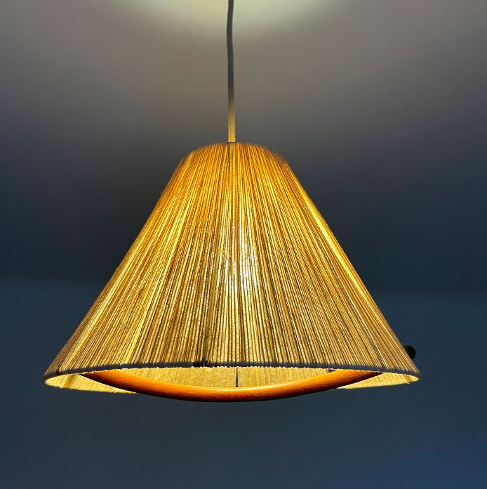 Suspension scandinave corde et teck Temde Leuchten – 340 €