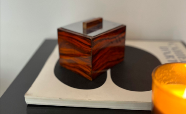 Boite à bijoux bonbons trombones … Art Deco – L11 x P9 xH8 cm – 45 €