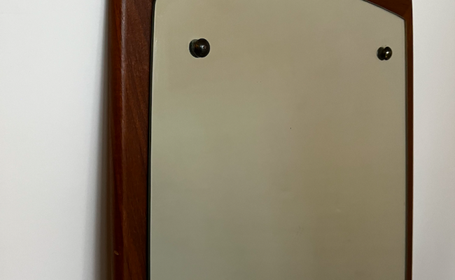 Miroir vintage scandinave en teck – 180 €