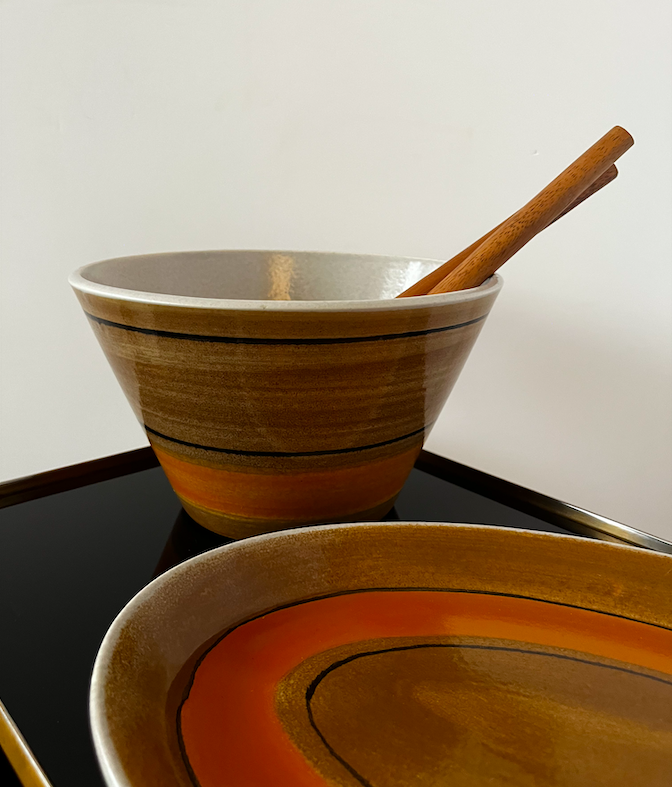 Plat et saladier vintage &laquo;&nbsp;Palerme&nbsp;&raquo; – 40 / 45 €