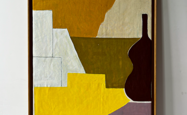 « La Terrasse » – A V R A N D I N I S – 53 x 80 cm (chassis) – 950 € encadré