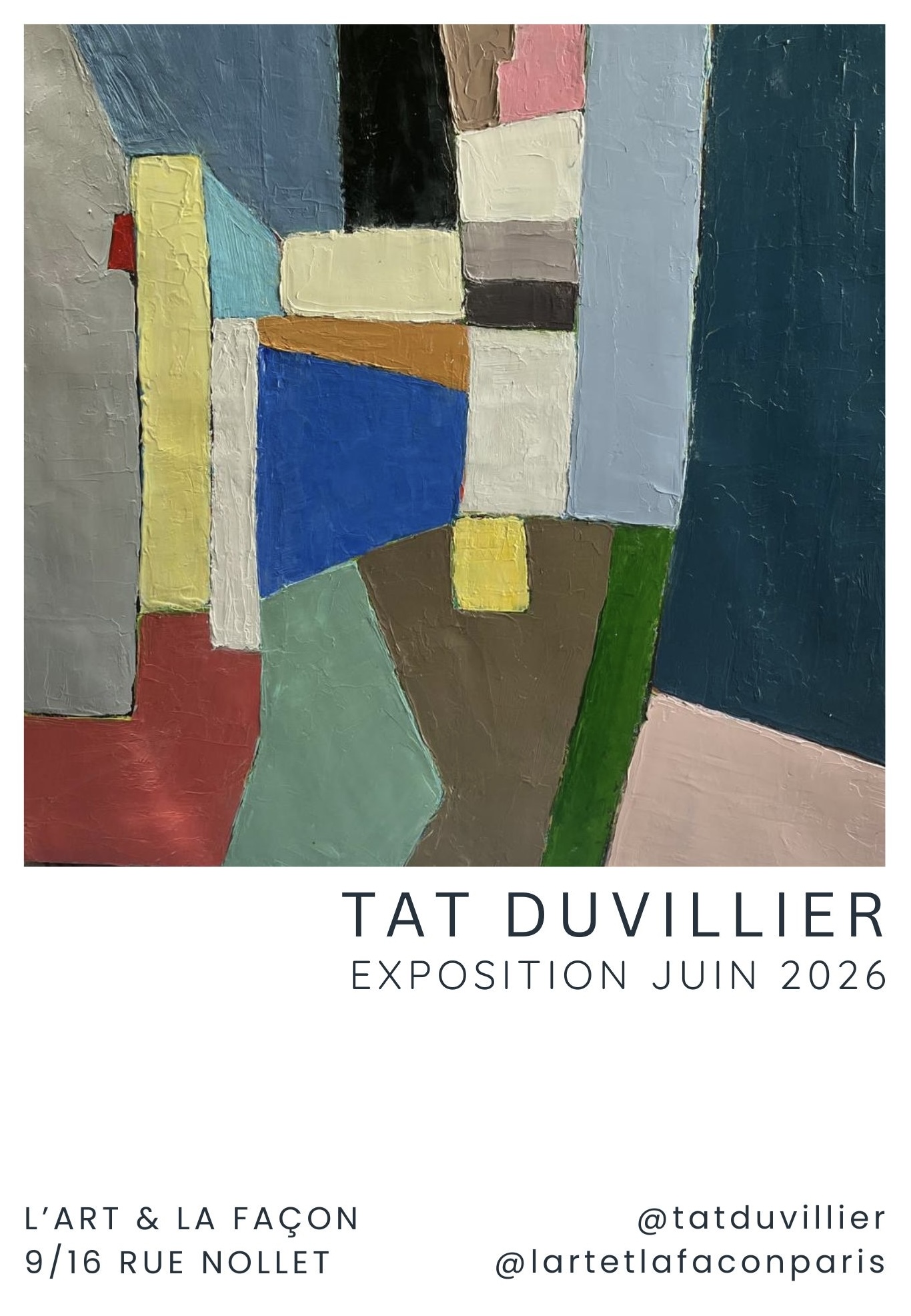 TAT DUVILLIER – EXPOSITION IMMINENTE – du 17 au 22 juin 2026