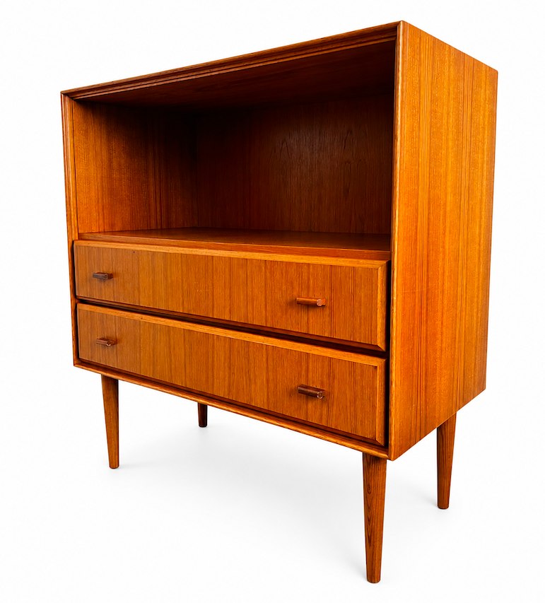 Meuble de rangement scandinave en teck clair –