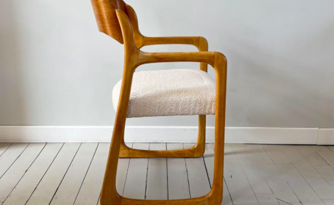 Chaise Baumann avec accoudoirs – à venir tissu velours vert