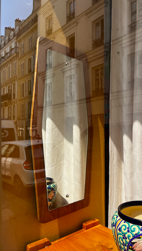 Miroir vintage en bois clair – 180 € soldé 150 €